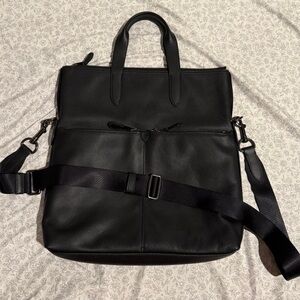 Coach Metropolitan Utility Tote | Black Leather Laptop Work Bag